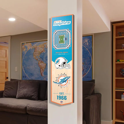 YouTheFan NFL Miami Dolphins Hard Rock Stadium 3D Stadium Banner - 8" x 32", Turquoise