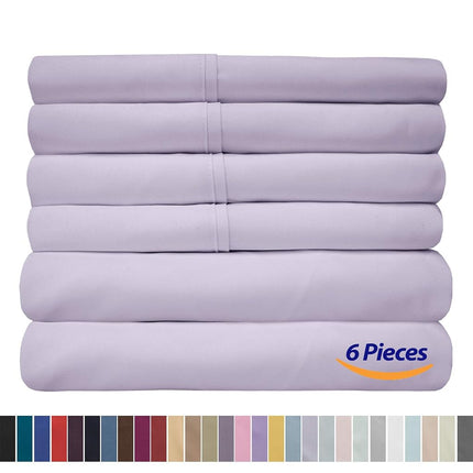 Sweet Home Collection Parure de draps de qualité à poches profondes - 2 taies d'oreiller supplémentaires, bon rapport qualité-prix, Twin XL, lilas, 4 pièces