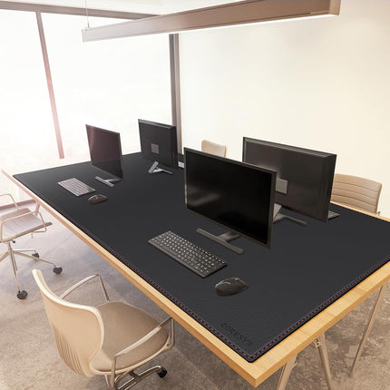 ZORESYN PU Leather Office Desk Pad 70.9x39.4 Inch, Black