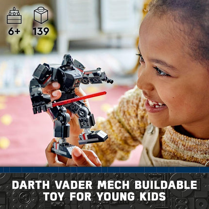 LEGO Star Wars Darth Vader Mech 75368 Building Toy Set; Features an Opening Cockpit and a Large Buildable Lightsaber