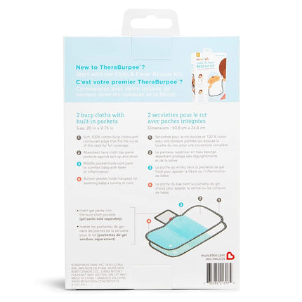 Munchkin® Theraburpee with Essential Oils: Colic & Fever Rescue Kit + with Hot & Cold Therapy Burp Cloths & Aromatherapy