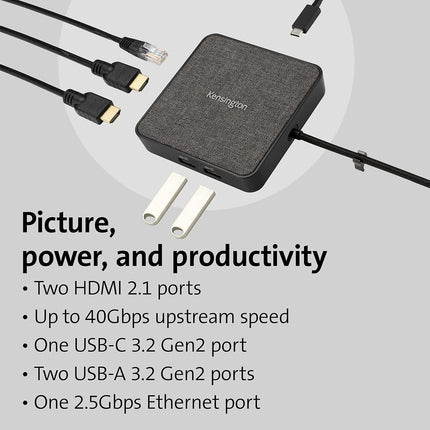 Kensington K32850WW MD120U4 USB4 Portable Docking Station