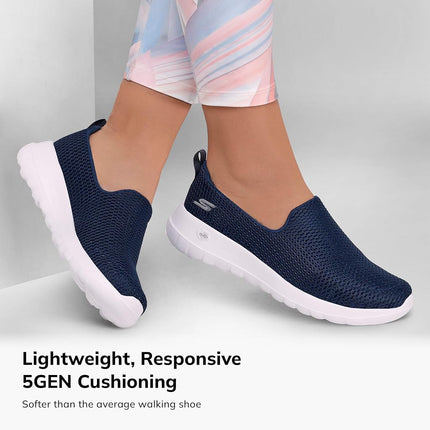 Skechers Women's Go Walk Joy Trainers, Navy Textile/White Trim, 7 UK