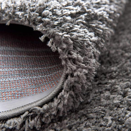 Unique Loom Solo Solid Shag Collection Modern Plush Graphite Gray Rectangle (2' x 3')