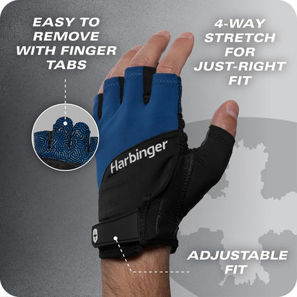 Training Grip Gloves 3.0 – Durable, Padded Leather Palm, Breathable 4-Way Stretch Lycra, Adjustable Hook-and-Loop Closure, Men's
