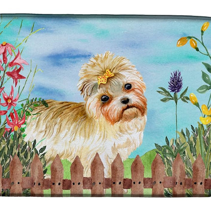 Caroline's Treasures CK1230DDM Morkie Spring Dish Drying Mat, 14 x 21", multicolor