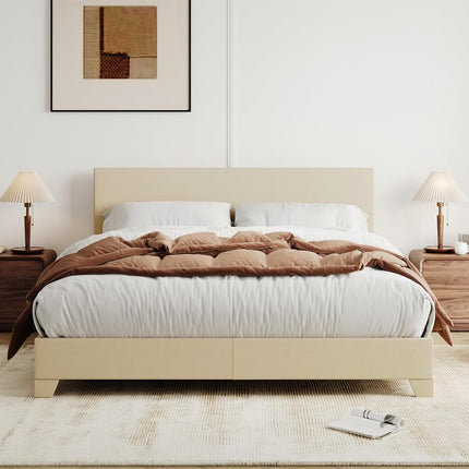 Allewie Queen Size Bed Frame with Adjustable Headb