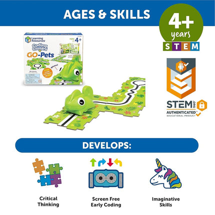 Learning Resources Coding Critters Go Pets Dart the Chameleon, Screen-Free Early Coding Toy For Kids, Interactive STEM Coding Pet, Ages 4+