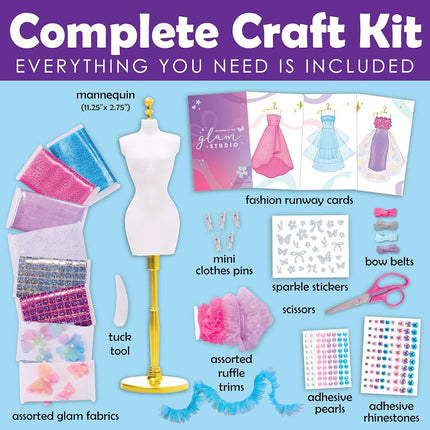 Creativity for Kids Designed by You Glam Studio: Girls' Fashion Designer Craft Kit, DIY Arts and Crafts for Kids, Birthday Gifts for Girls, Girl Toys (Ages 6+)