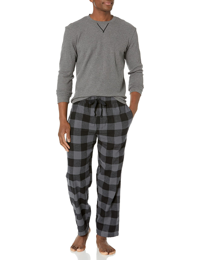 Wrangler Men's Waffle Knit Top and Flannel Pant Pa