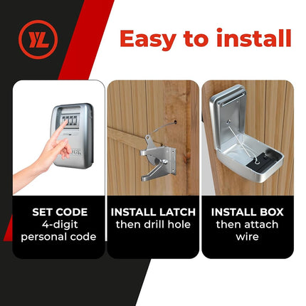 Keyless Gate Lock – Secure Fence Lock and Latch – Strong Durable System XLS – Heavy Duty – 1-Pack