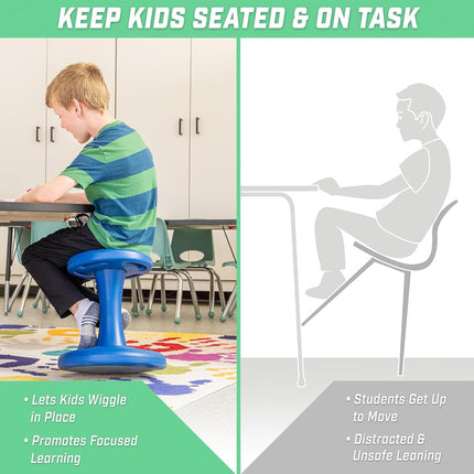 GoSports 14 Inch Wobble Chair - Sensory Stool for Active Kids - ADHD Chair for Classrooms or Home