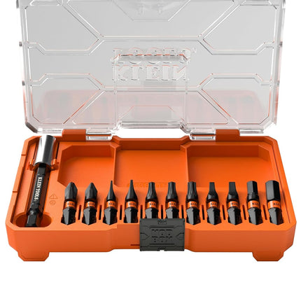 Klein Tools 33801S Impact Driver Bit Set, 12-Piece, S2 Steel, MODbox Compatible Storage Case, Magnetic Bit Holder, Professional Driver Bits