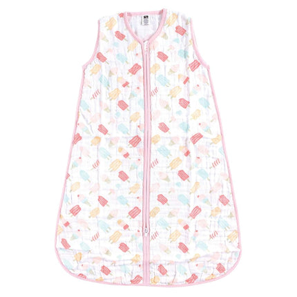 Saco de dormir, manta o sábana de muselina de algodón sin mangas Hudson Baby Unisex para bebés, diseño de helado, 0-6 meses