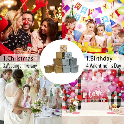 GP SUP Gift Box with Lid for present, 12pcs, Collapsible,6"×6"×6"