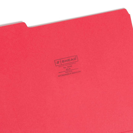 Dossier suspendu Smead, onglet à 1/3 de coupe, format Lettre, rouge, 100 par boîte (12743)