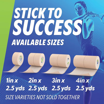Actimove Elastikon Elastic Adhesive Tape, 4" x 2.5", 6-Count – Compression Support for Sprains, Strains, Muscle Injuries, Sports Recovery & Securing Bandages with Durable, Flexible Design