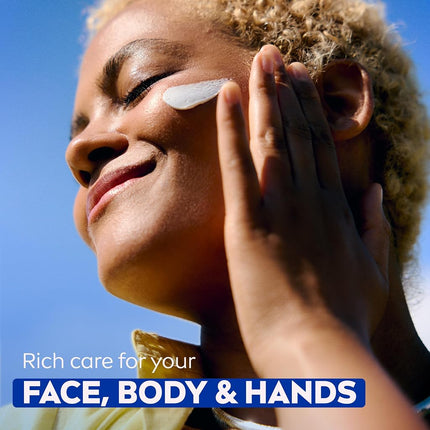 NIVEA Creme Body, Face and Hand Moisturizing Cream for All Skin Types, Rich Body Moisturizer with Provitamin B5, 13.5 Oz Tin