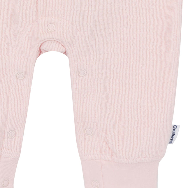 Gerber Baby Niños y Niñas, Mameluco con Capucha, Rosado, 12 Meses
