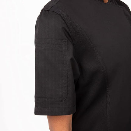 Chef Works BB051-XXL Women's Springfield Zip Chefs Jacket, 2X-Large Size, Black