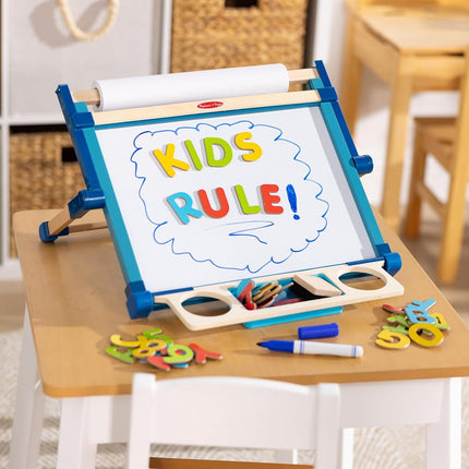 Melissa & Doug Deluxe Double-Sided Tabletop Easel (E-Commerce Packaging, Arts & Crafts, 42 Pieces, 17.5" H x 20.75" W x 2.75" L, Great Gift for Girls and Boys - Best for 3, 4, 5 Year Olds and Up)