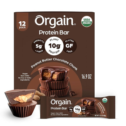 Orgain Organic Vegan Protein Bars, Peanut Butter C