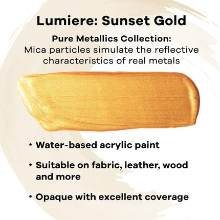 Lumiere Light Body Acrylic Paint Color Sunset Gold 8 oz Size