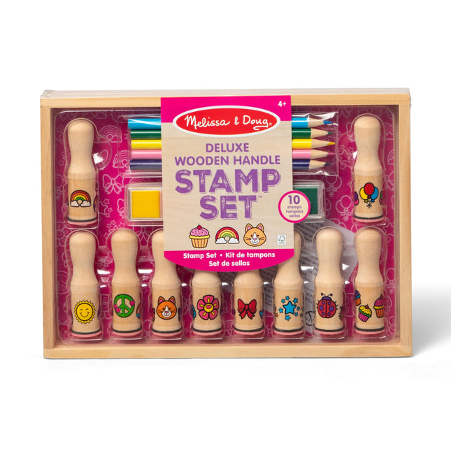 Melissa & Doug Deluxe Happy Handle Stamp Set (10 S