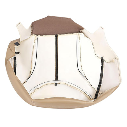Funda de asiento ECOTRIC compatible con GMC Yukon 1999 2000 2001 2002, color canela claro, de piel sintética, de repuesto para la parte inferior del asiento del conductor
