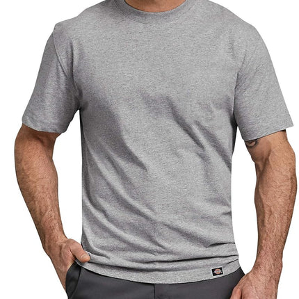 Dickies Men's Short Sleeve Heavyweight Crew Neck Work Utility T-Shirt, Heather Gray, Medium