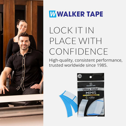 Ultra Hold Mini Tabs - Durable Double Sided Hair Wig Tape - Long Lasting Water & Heat Resistant - 72 Tabs per Pack