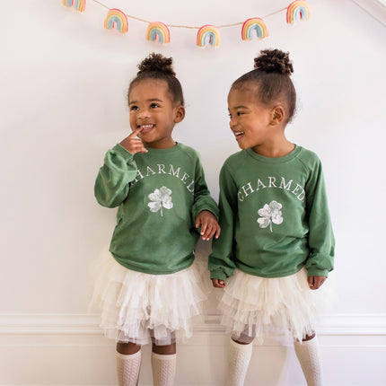 Burt's Bees Baby baby-girls Sweatshirt, Lightweight Pull Over Sweater, Organic Cotton Layering Essential, Charmed Sweatshirt, Newborn