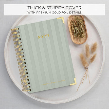 Aesthetic Thick Spiral Notebook Journal For Women in B5 Format - Modern Linen Hardcover College Ruled Note Book With 300 Lined Pages - Perfect For Writing And Staying Organized at Work or School