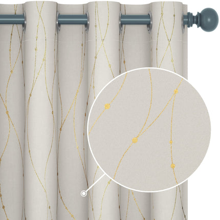 Deconovo Home Decorative Curtains with Wave Line w