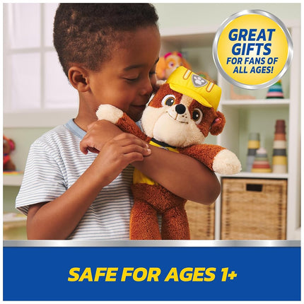 GUND Paw Patrol Official Rubble Take Along Buddy Plush Toy, Premium Stuffed Toy from 1 Year Old, Yellow/Brown, 33 cm