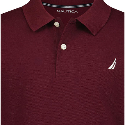 Nautica Boys' Short Sleeve Anchor Polo, Burgundy, 8