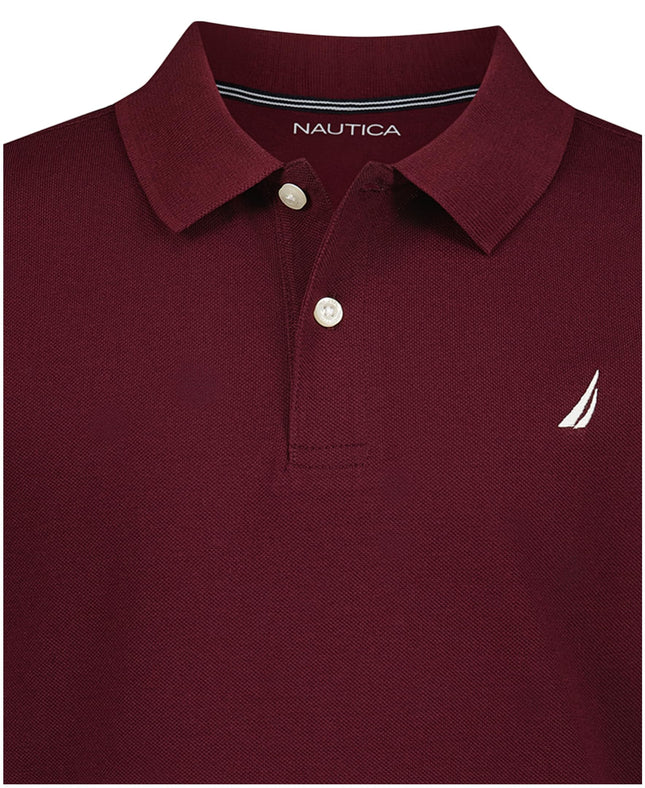 Nautica Boys' Short Sleeve Anchor Polo, Burgundy, 8
