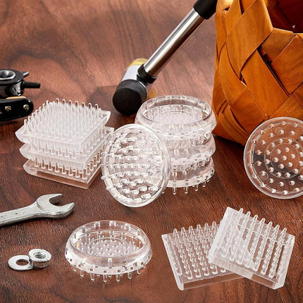 Queekay 18 Pieces Carpet Protector Spiked Plastic Caster Cups Round and Square Comfortable Touch Caster Cup Spiked Furniture Protector for Sofas, Tables, Chairs Offices Bookcases Other