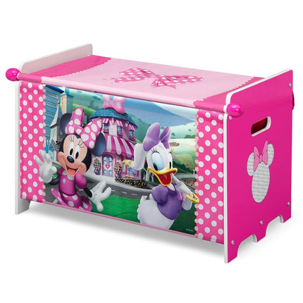 Delta Children - Minnie Mouse Toy Box with Retractable Fabric Top, Pink