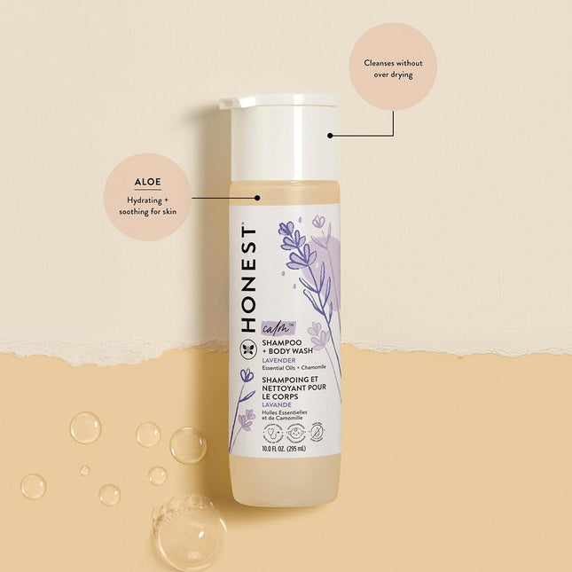 The Honest Company 2-Piece Dreamy Lavender Shampoo + Body Wash (10 fl. oz) & Face + Body Lotion (8.5 fl. oz.) Bundle | Tear Free | Naturally Derived Ingredients | Sulfate & Paraben Free Baby Bath