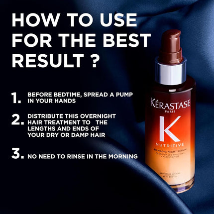 Kérastase Nutritive 8H Overnight Hair Serum for Dry of Frizzy Hair 90ml