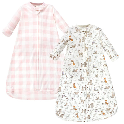 Gigoteuse portable en coton à manches longues Hudson Baby, sac de couchage, couverture, motif Forêt enchantée, 18-24 mois
