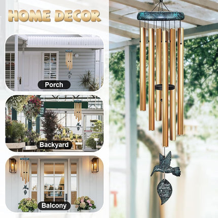 Sympathy Wind Chimes for Outside Deep Tone, Memorial for Loss of Loved One Prime, Bereavement Condolence Remembrance Funeral Gifts for Grieving Friends Loss of Mother Father