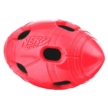 Nerf Dog Medium to Large TPR Red Crunch & Squeak Bash Football Dog Toy, Red
