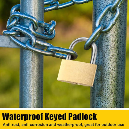 Yaocom 18 Pcs Solid Brass Keyed Padlock, Small Yellow Gym Lock, Strong Padlock with Same Key for Luggage Toolbox (40mm 1-9/16")
