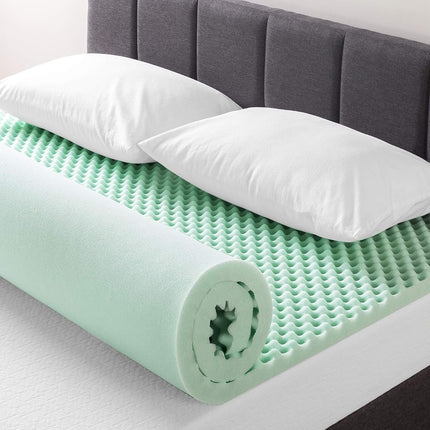 Surmatelas en mousse à mémoire de forme Best Price Mattress 2 pouces à alvéoles avec infusion d'Aloès apaisante, certifié CertiPUR-US, Grand Lit