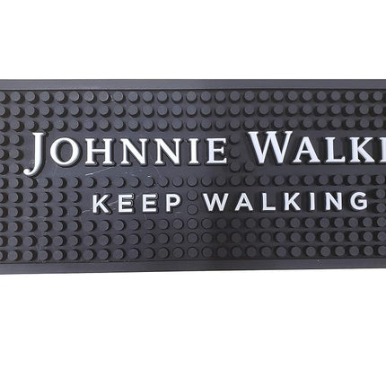 Johnnie Walker Bar Mat Keep Walking Scotch Whisky Spill Mat Rail Drip Mat - 19.25" x 3.5"