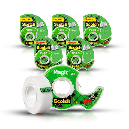 Scotch Magic Invisible Tape, Matte Finish (Invisible on Paper), Photo-Safe & Writable, 1/2" x 800" per Roll, Pack of 6 Refill Rolls for Standard 1" Dispensers, Ideal for Office, Home & School Use