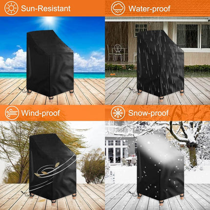 Uranshin Outdoor Stackable Patio Chair Cover Waterproof Outdoor Chair Cover
