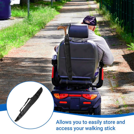 CHOYTONG Cane Holder for Scooters, Power Chairs & Wheelchairs - Universal Crutch & Umbrella Carry Bag, Mobility Aid Accessory for Walking Stick, Crutches, Umbrella Storage (33" L)